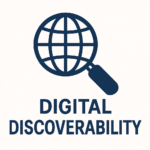 GrowWeb Studios SEO and digital marketing icon featuring a magnifying glass over a glowing globe, symbolizing online visibility, digital discoverability, and improved Google ranking